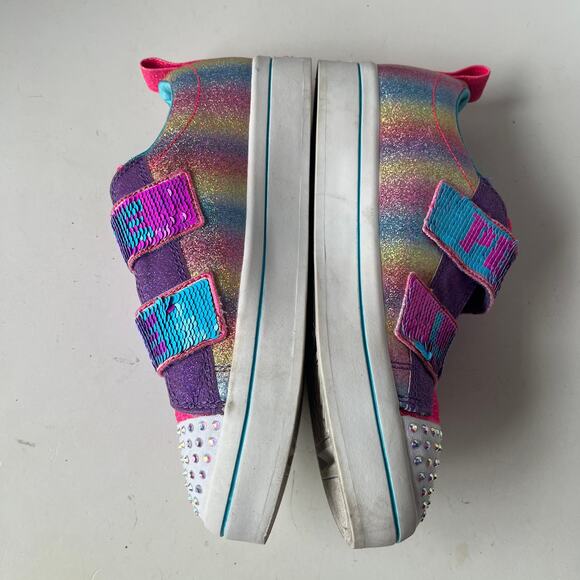 SKECHERS Flip Kicks Twi-Lites 2.0 Sparkle Vibes Girls Sneakers Shoes Size 3 Pink - Picture 6 of 15